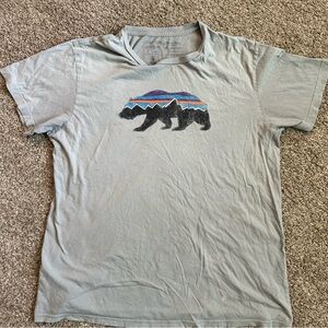 Patagonia Men's Gray Graphic T-Shirt slim fit sz L 100% cotton